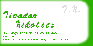 tivadar nikolics business card